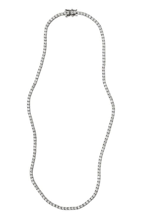 CZ Prong-Set Tennis Necklace