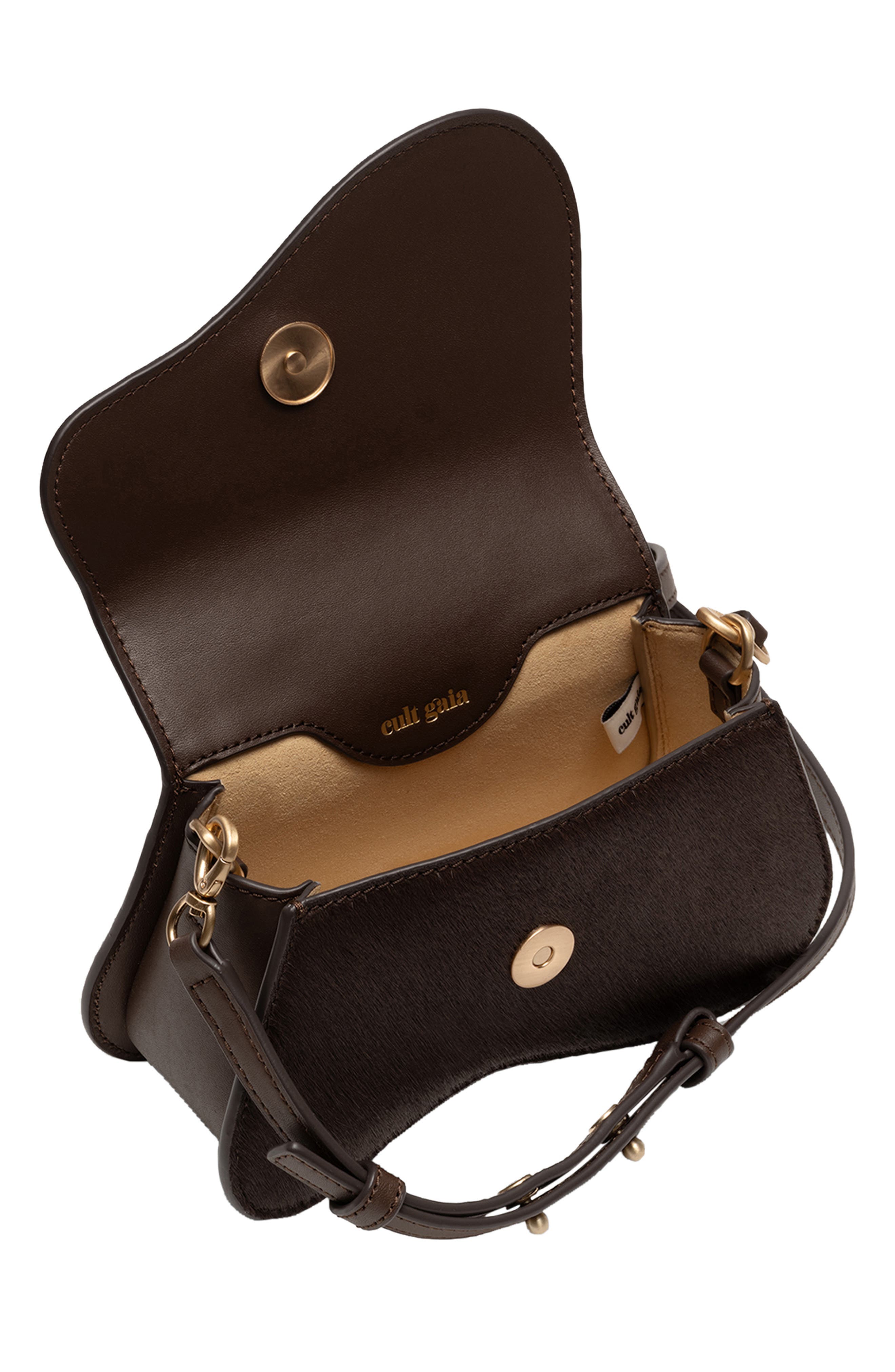 Kazia Nano Calf Hair Crossbody Bag, Alternate, color, DARK JAVA