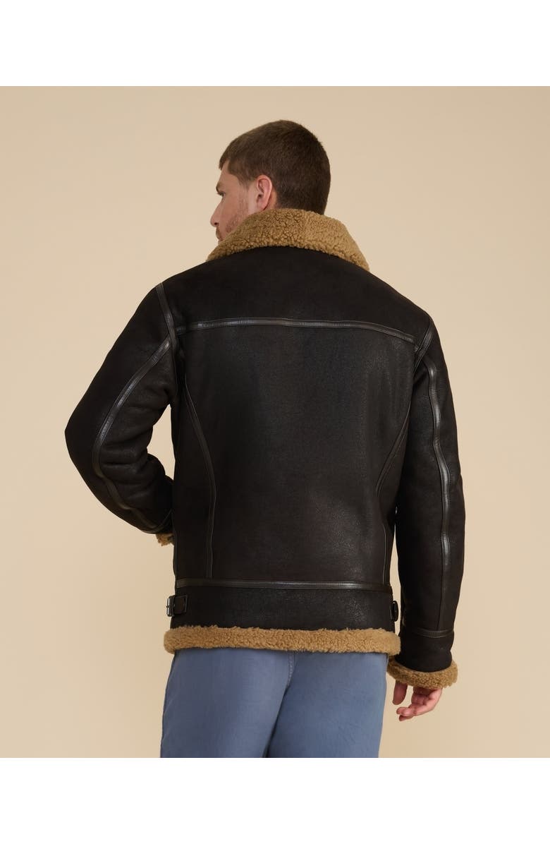 Furniq UK Frederick Shearling Aviator Jacket, Alternate, color, Brown