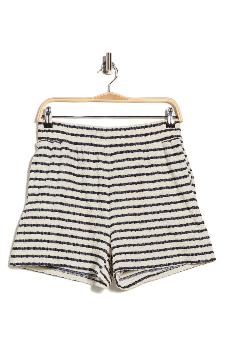 Bobeau Stripe Shorts, Main, color, Cream/ Dk. Navy