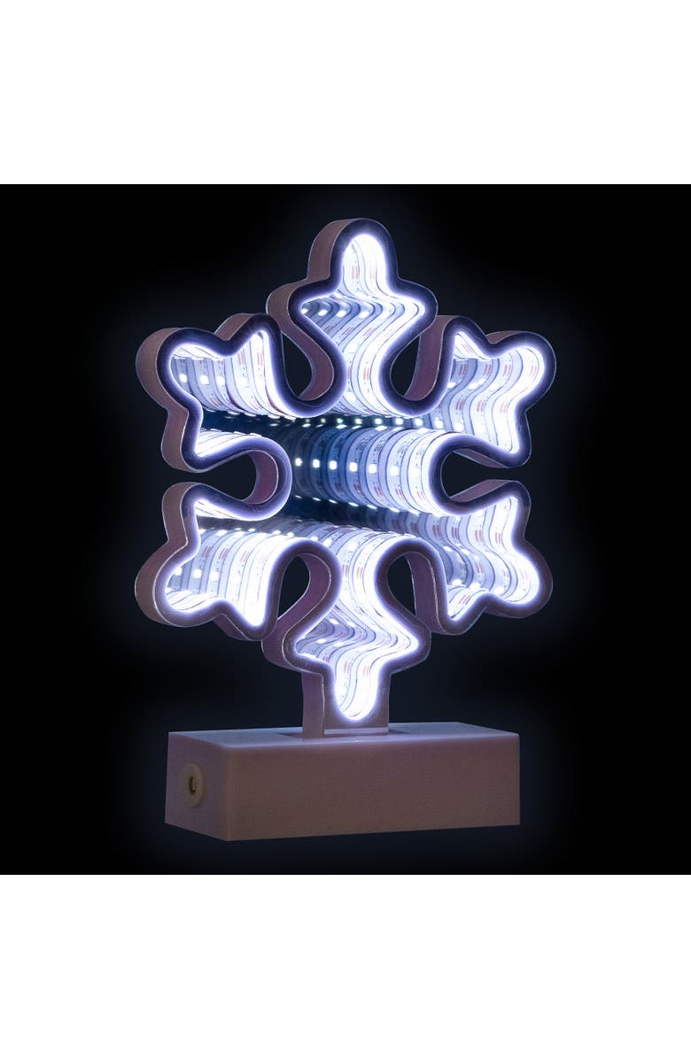 Northlight LED 3D Snowflake Christmas Infinity Mirror Light - 7.75", Alternate, color, White