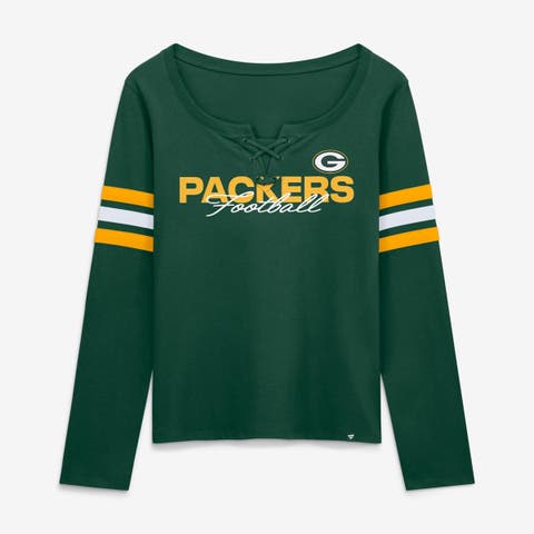 Women's Fanatics  Green Green Bay Packers Team First Coverage Scheme Lace-Up Long Sleeve T-Shirt