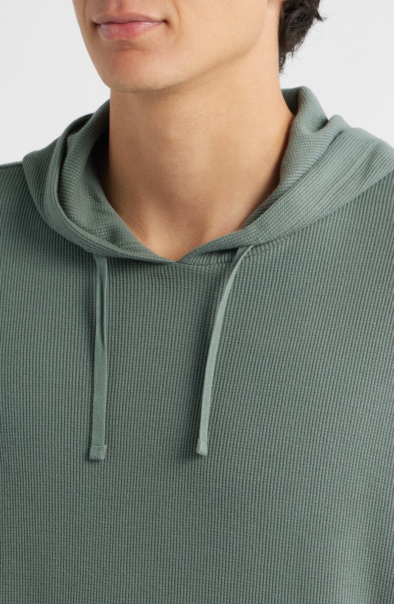 Nordstrom Cotton Blend Thermal Hoodie, Alternate, color, Green Balsam