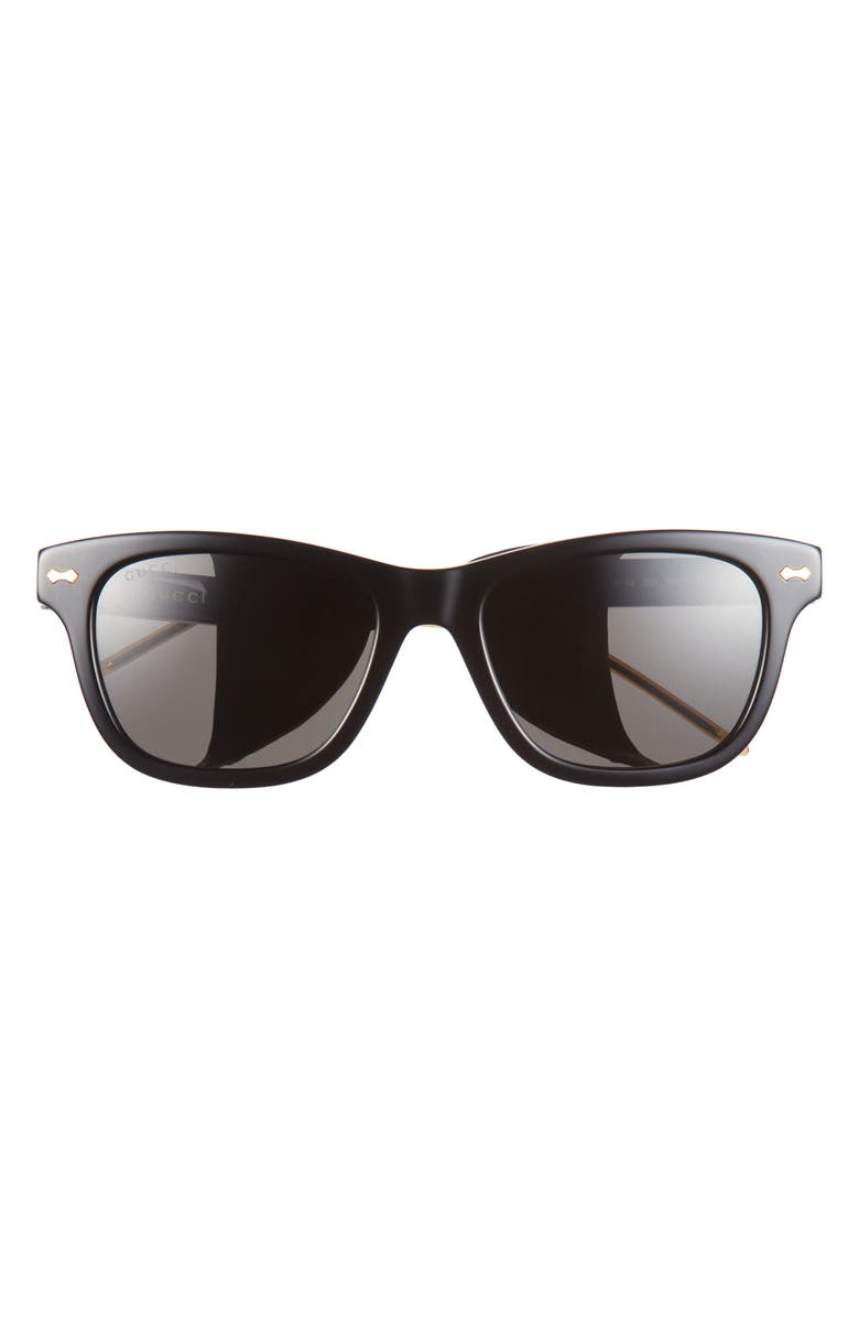 Gucci Novelty 54mm Rectangular Sunglasses, Main, color, Black Black Grey