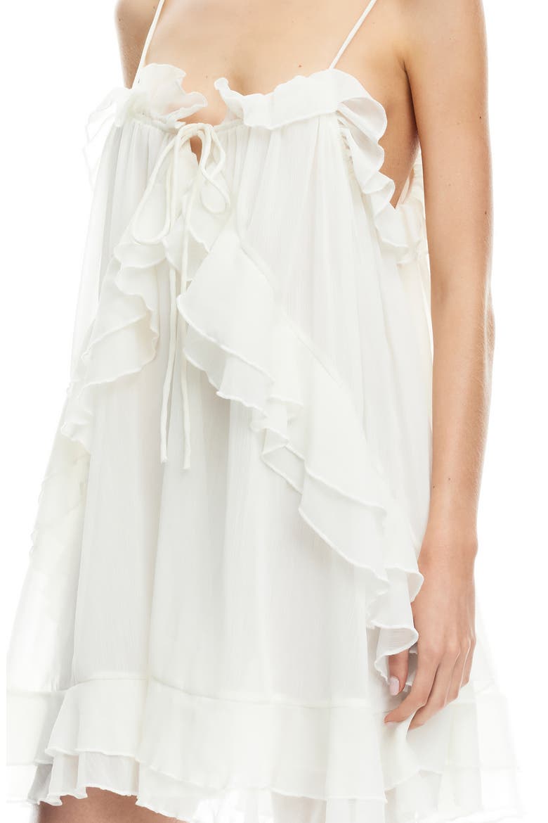Ethereal Ruffle Chiffon Minidress, Alternate, color, PEARL