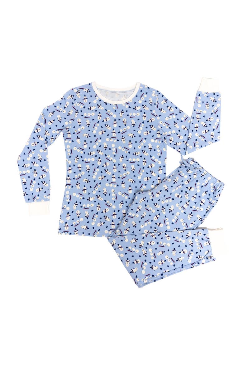 Organic Adult Men's Pajamas Set - Holiday Snowmen, Main, color, Holiday Snowmen