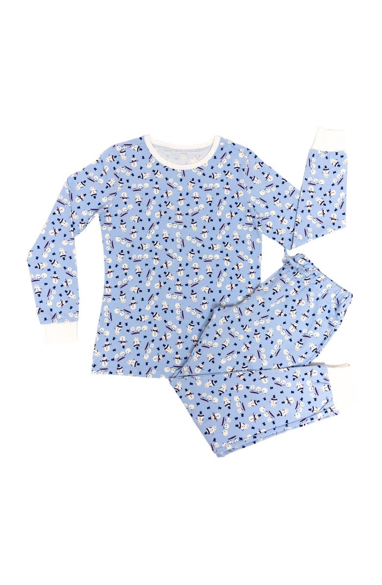 Norani Organic Adult Men's Pajamas Set - Holiday Snowmen, Main, color, Holiday Snowmen