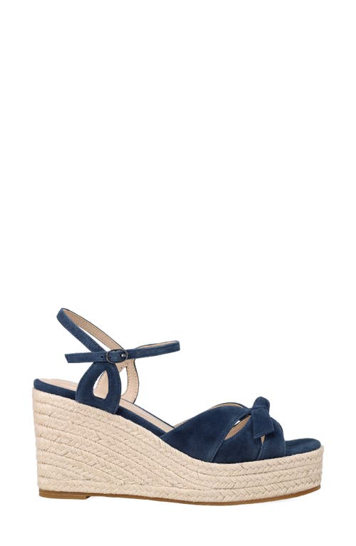 Pelle Moda Elbie Espadrille Ankle Strap Platform Wedge Sandal In Blue
