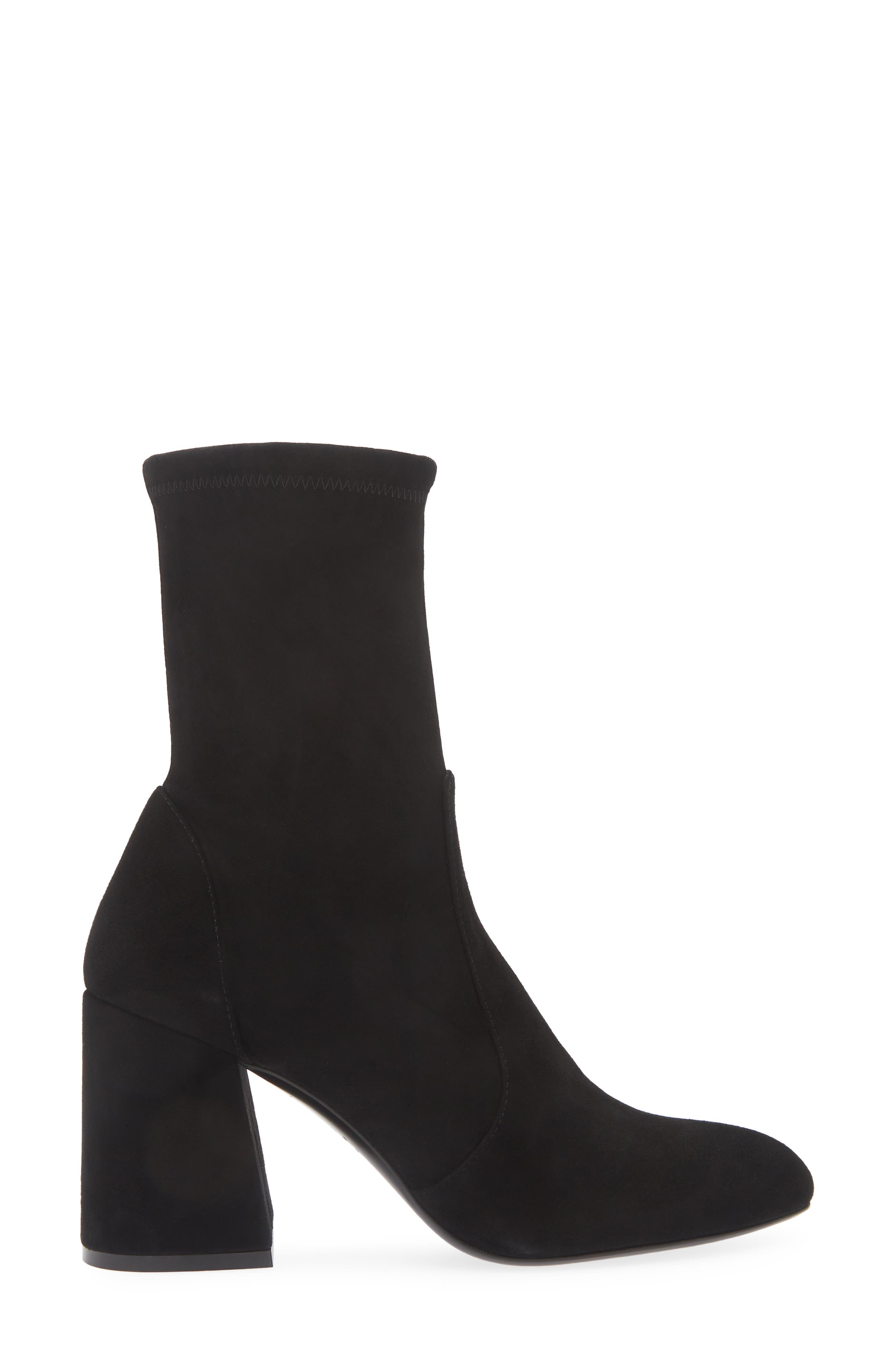 Stuart Weitzman Essentialist Stretch Bootie, Alternate, color, Black Suede