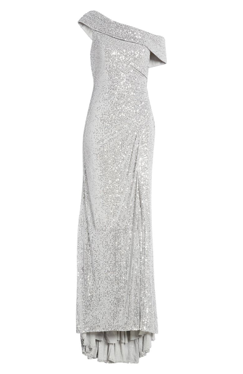 Mac Duggal Metallic One-Shoulder Evening Gown, Alternate, color, 