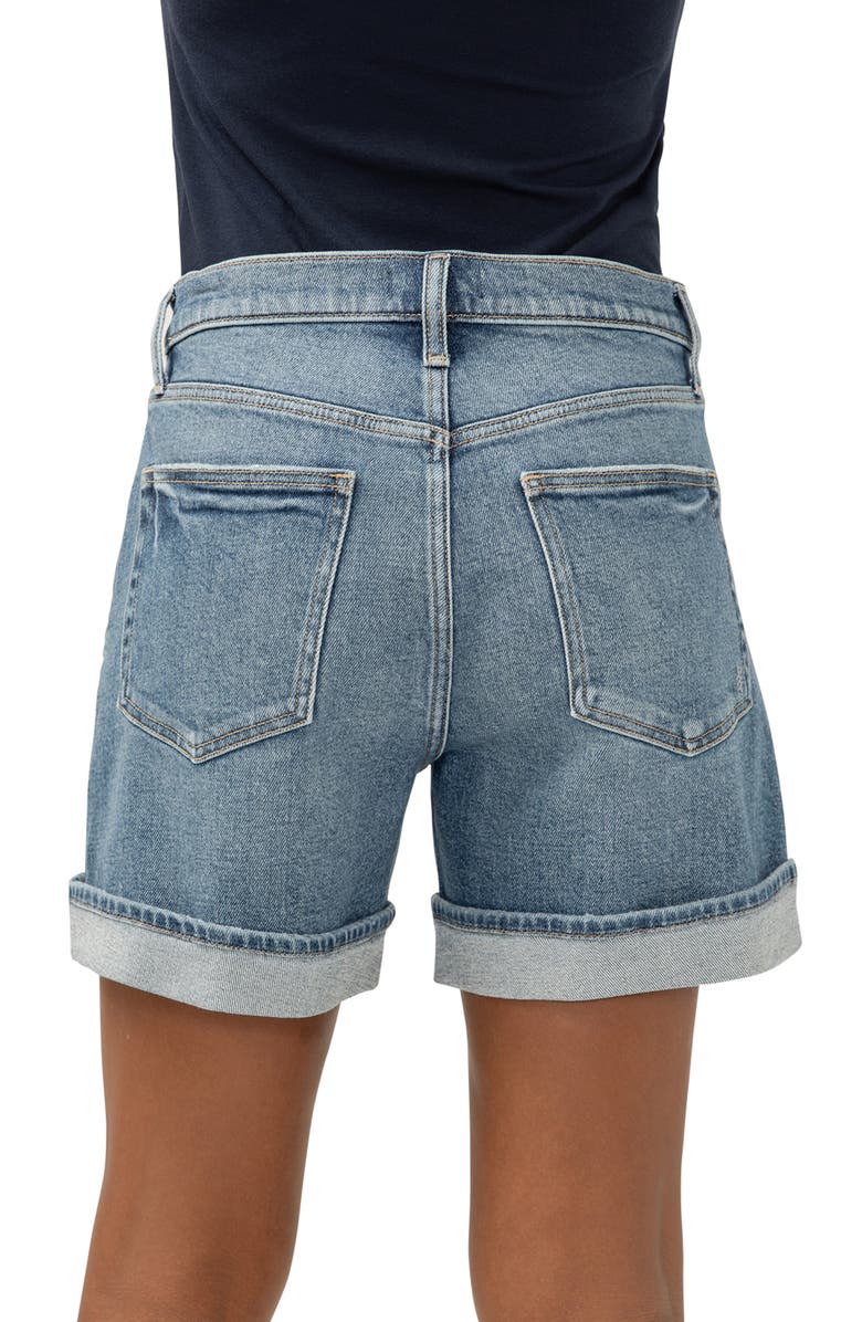 Silver Jeans Co. Be Easy High Waist Mid Thigh Denim Shorts, Alternate, color, Ambient