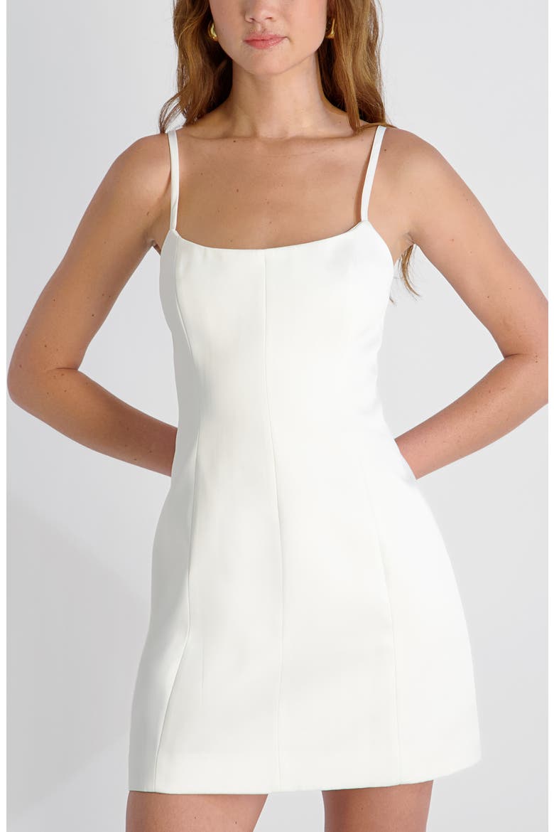 York Satin Fit & Flare Minidress, Alternate, color, SUMMER WHITE