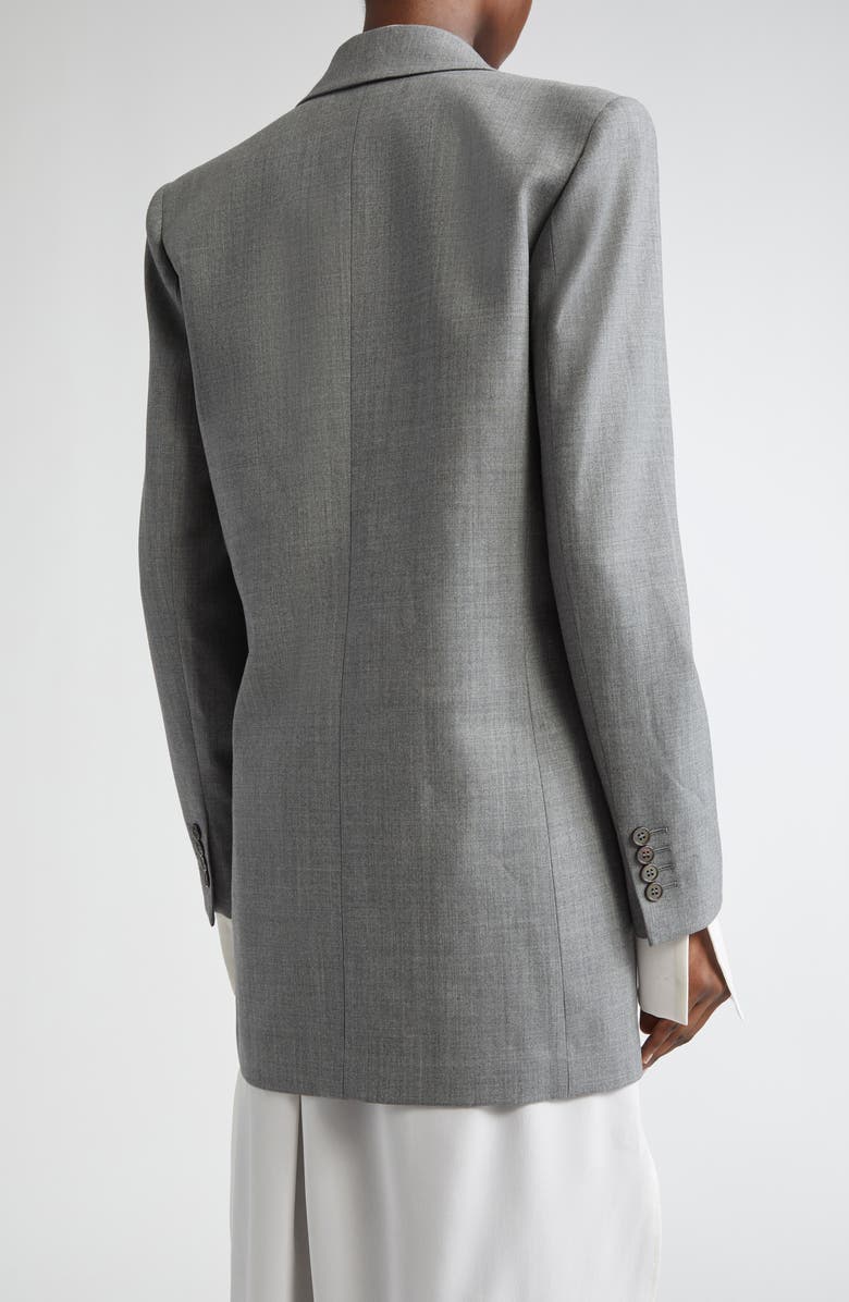 Michael Kors Collection Stretch Virgin Wool Boyfriend Blazer, Alternate, color, Banker Melange