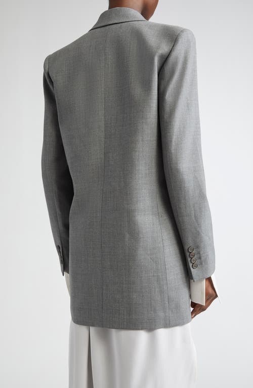 Michael Kors Collection Stretch Virgin Wool Boyfriend Blazer In Gray