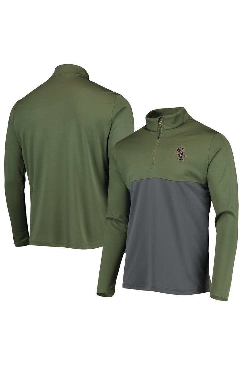 Men's Levelwear Olive Chicago White Sox Delta Pursue Quarter-Zip Jacket, Main, color, Olive