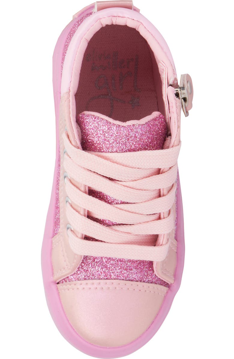 OLIVIA MILLER Kids' Glitter Heart Sneaker, Alternate, color, Pink
