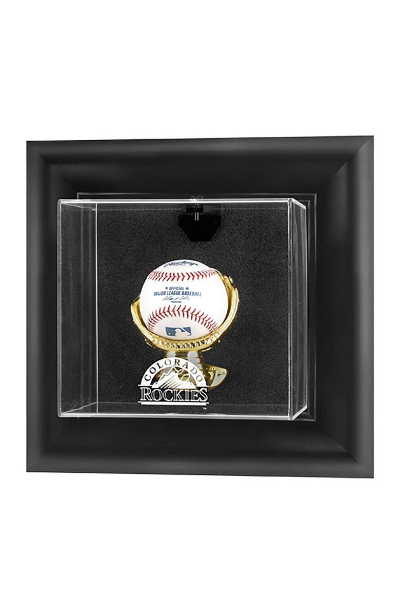 FANATICS AUTHENTIC Colorado Rockies Black Framed Wall-Mounted Logo Baseball Display Case, Main, color,