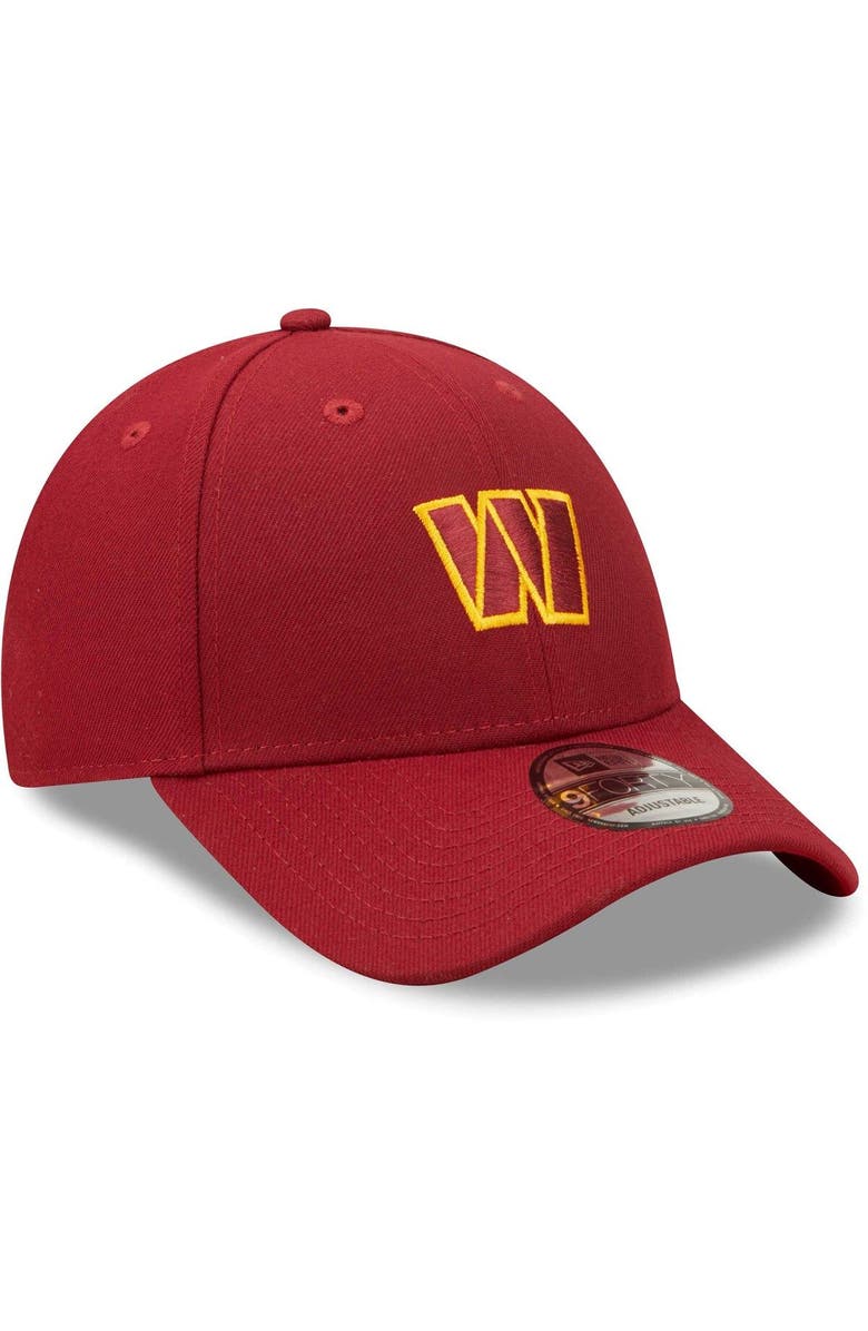 New Era Men's New Era Burgundy Washington Commanders Logo Essential 9FORTY Adjustable Hat, Alternate, color, 