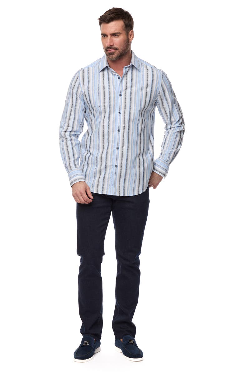 Robert Graham Drakeswood Stripe Classic Fit Stretch Button-Up Shirt, Alternate, color, 