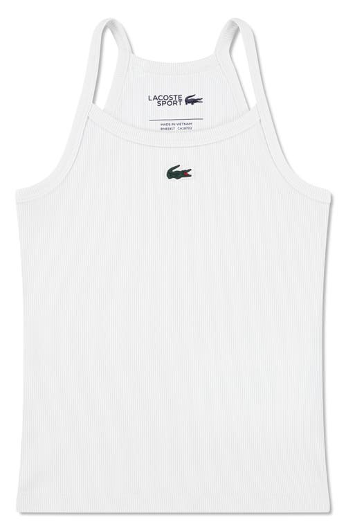 Lacoste Kids' Logo Rib Tank In White