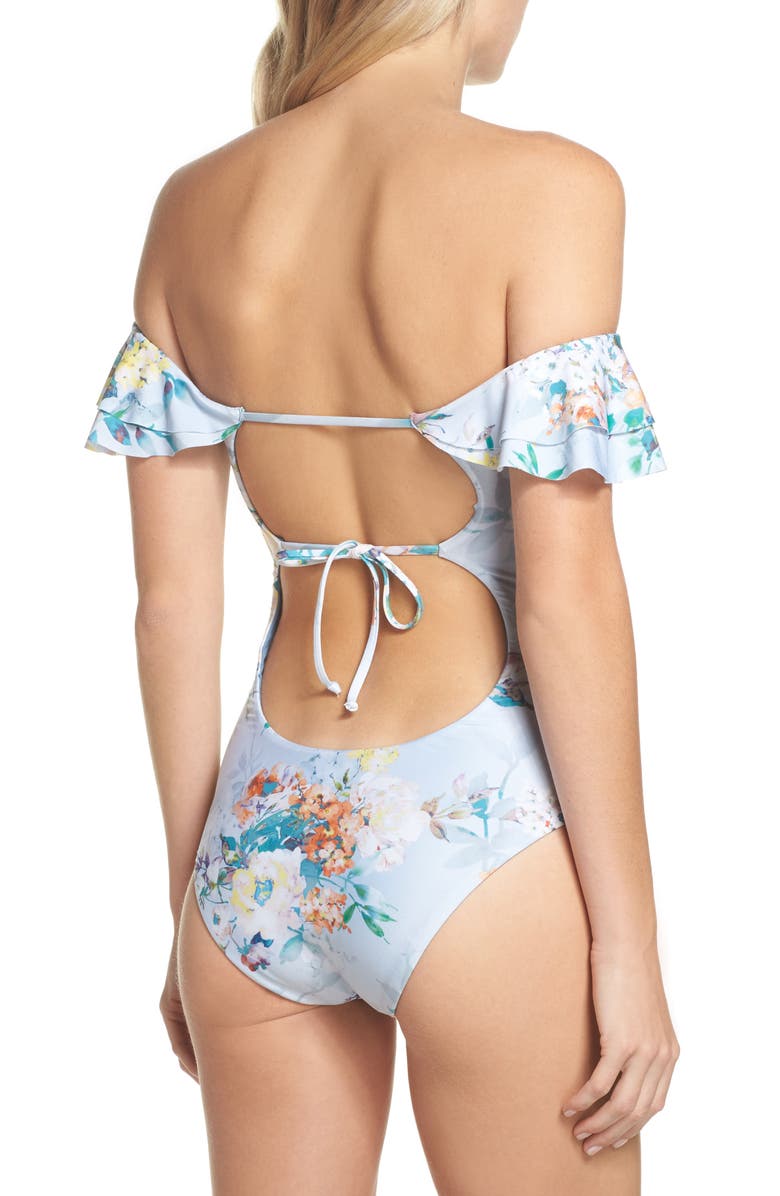 Becca Femme Flora One-Piece Swimsuit, Alternate, color, 