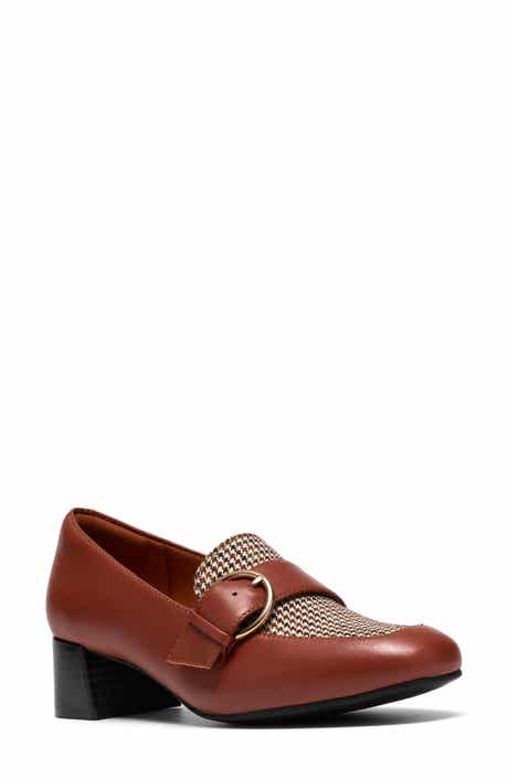 Iridessa Big Buckle Leather Loafer Pump