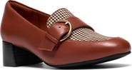 Clarks® Iridessa Big Buckle Leather Loafer Pump
