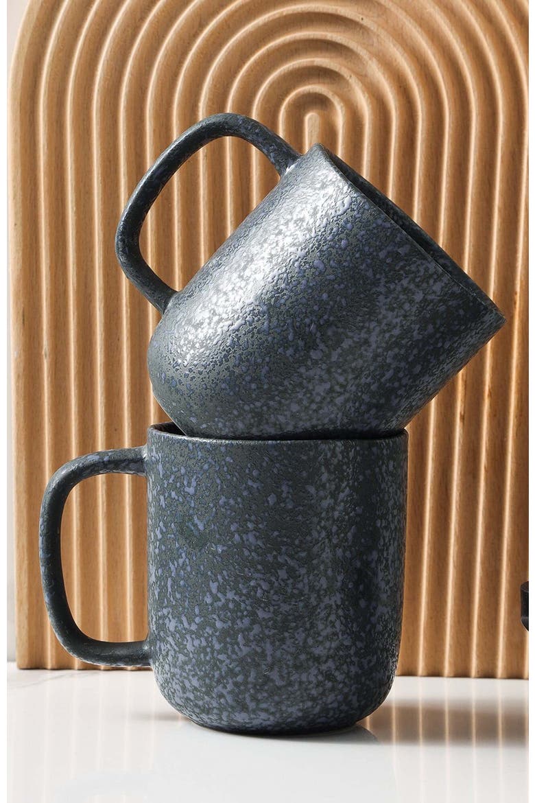 Tom Stoneware 4-Piece Mug Set, Alternate, color, Gray and Blue