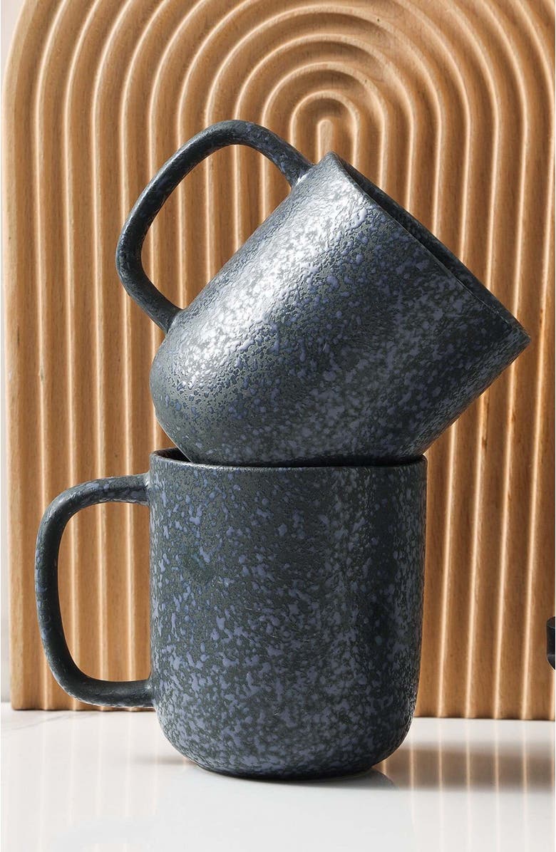 Stone Lain Tom Stoneware 4-Piece Mug Set, Alternate, color, Gray And Blue