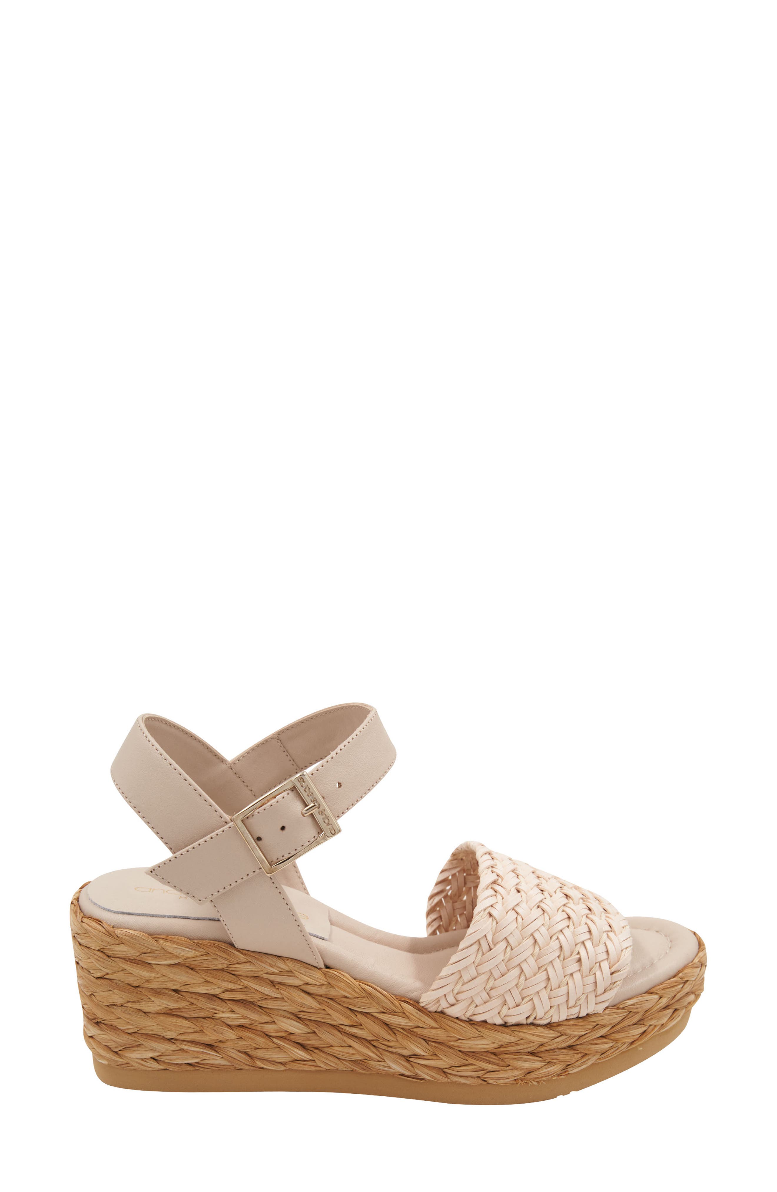 André Assous Carissa Ankle Strap Espadrille Platform Wedge Sandal, Alternate, color, Ivory
