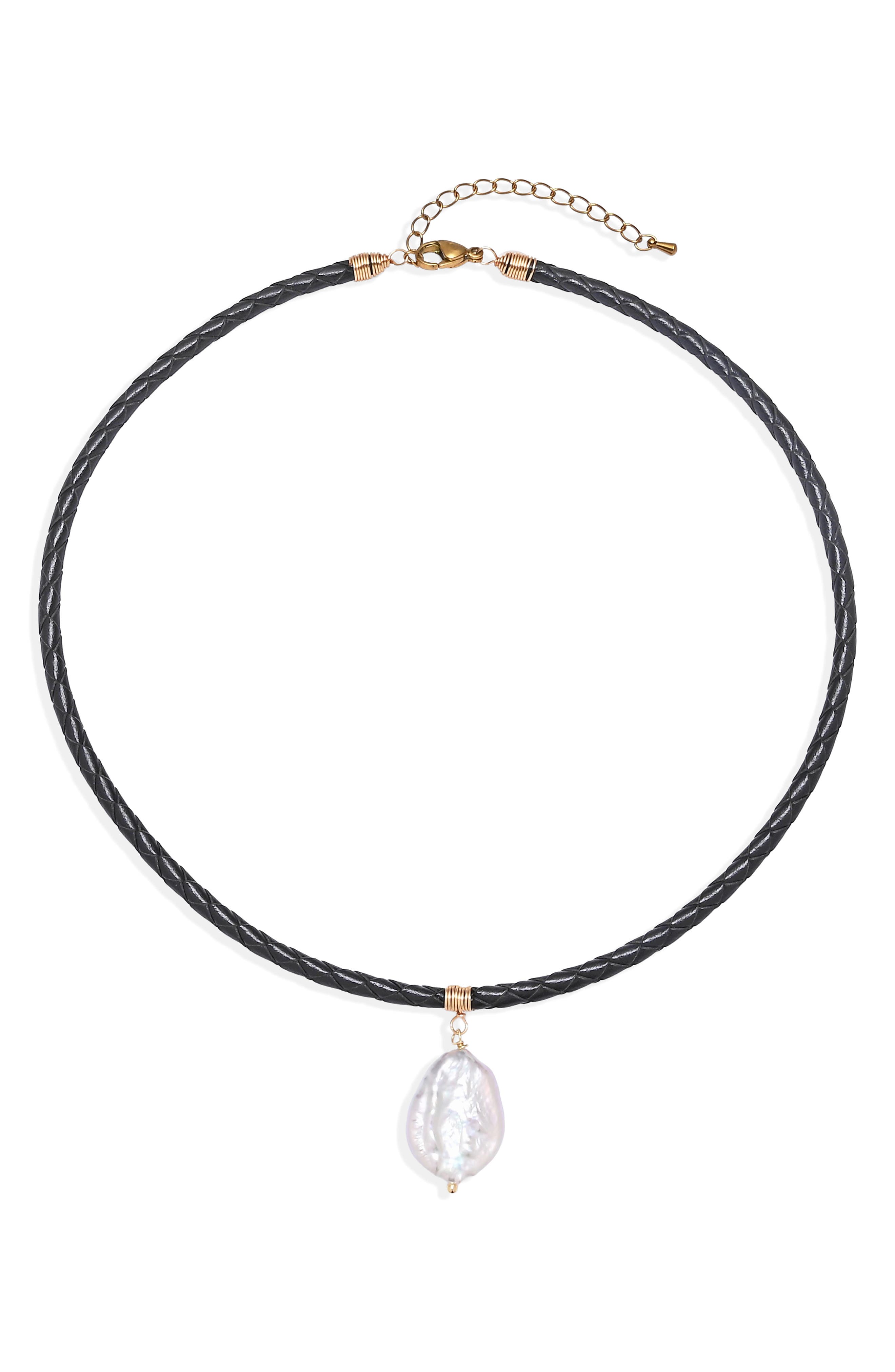 Emilia Corded Imitation Pearl Pendant Necklace