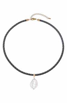 Emilia Corded Imitation Pearl Pendant Necklace