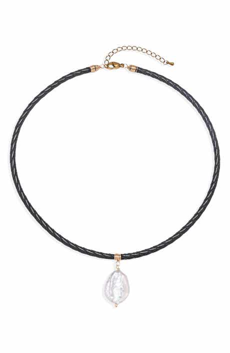 Emilia Corded Imitation Pearl Pendant Necklace