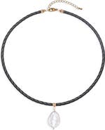 EYE CANDY LOS ANGELES Emilia Corded Imitation Pearl Pendant Necklace