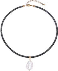 EYE CANDY LOS ANGELES Emilia Corded Imitation Pearl Pendant Necklace