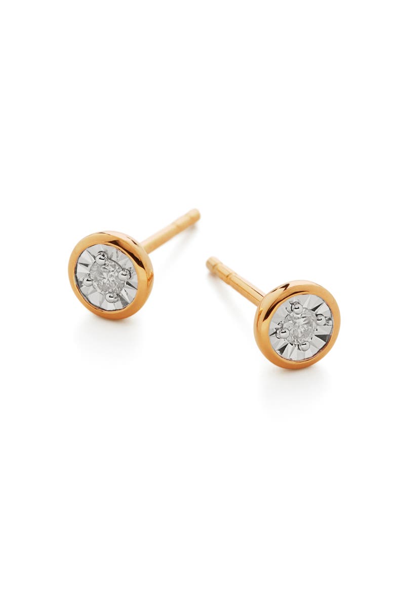 Diamond Solitaire Stud Earrings, Main, color, YELLOW GOLD