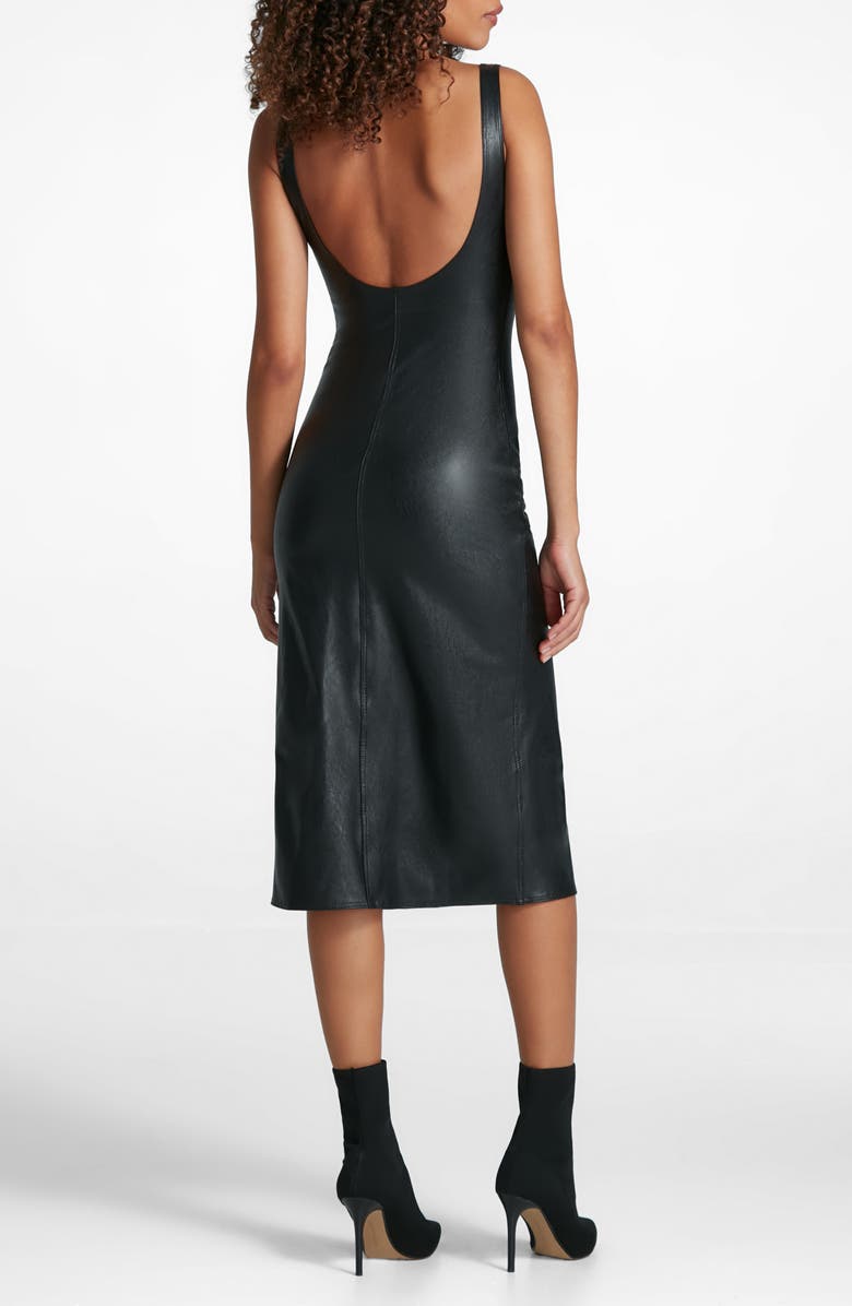 Commando Faux Leather Midi Tank Dress, Alternate, color, Black