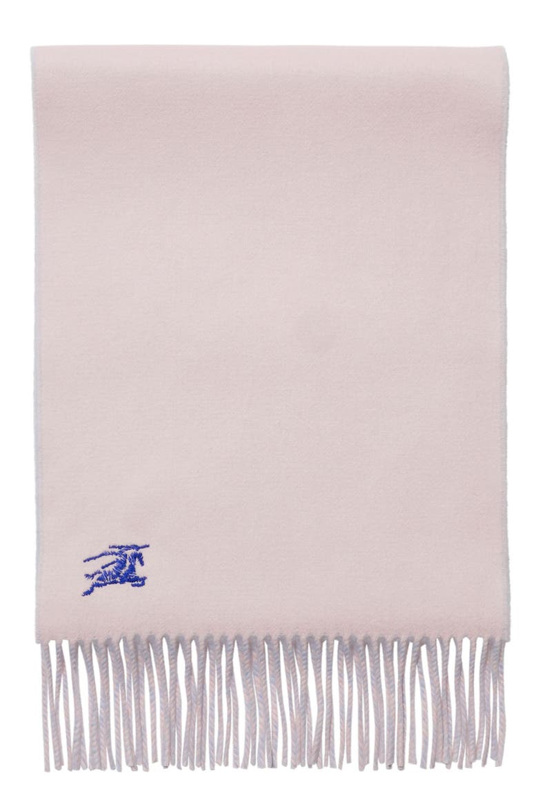 Embroidered EKD Reversible Cashmere Scarf, Alternate, color, MIST BLUE/ SUGAR PINK