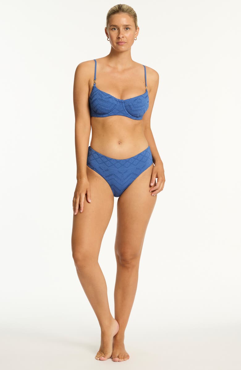 Sea Level Toscana Underwire Balconette Bikini Top, Alternate, color, Denim Blue