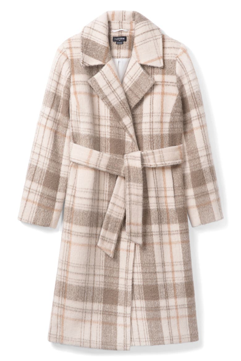 Katja Vegan Wool Plaid Coat, Alternate, color, OAT