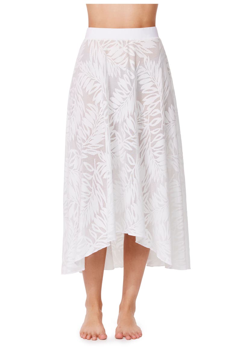 Profile by Gottex Skyfall Textured High Low Skirt Cover-Up, Alternate, color, Skyfall-White