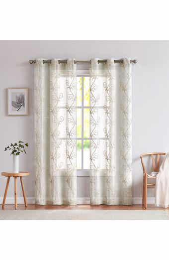 DAINTY HOME Set of 2 Sheer Curtain Panels