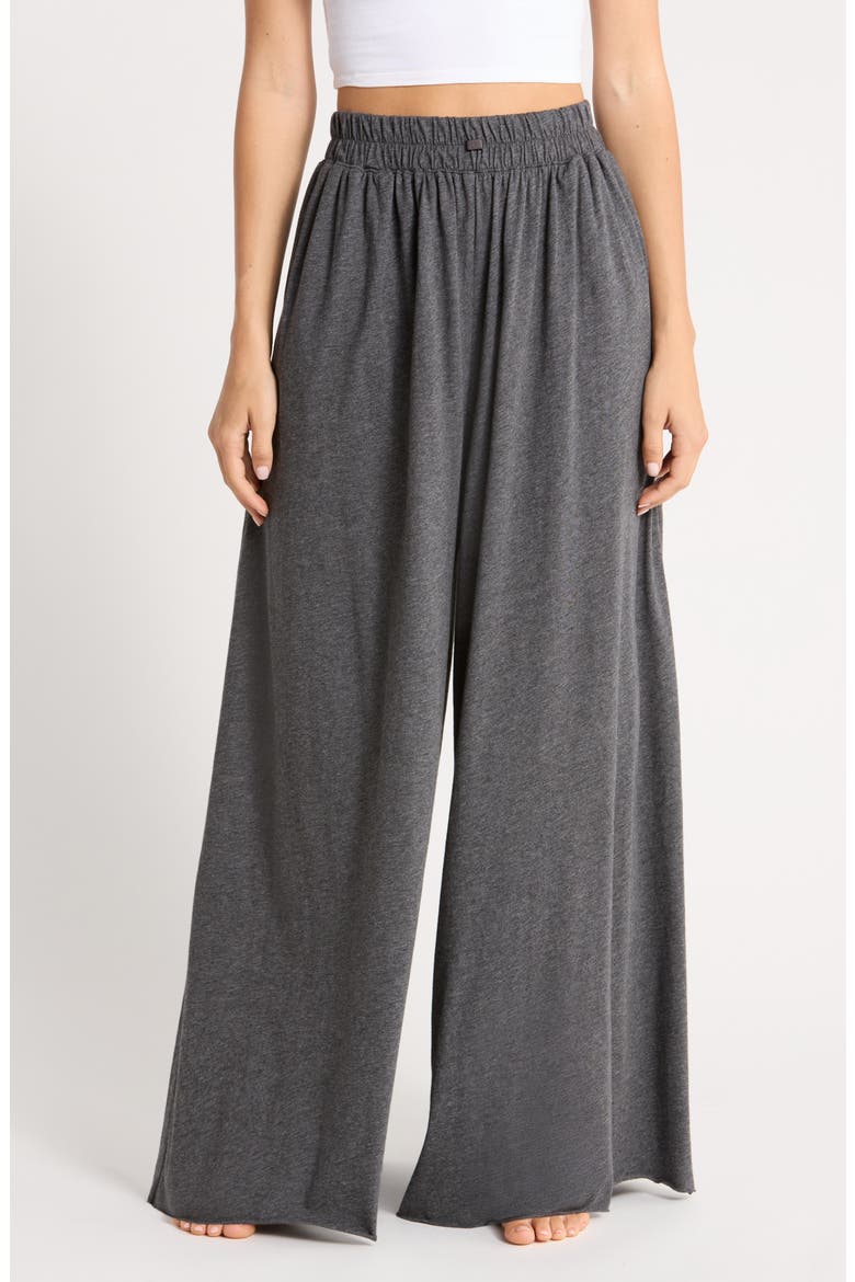 Organic Pima Wide Leg Lounge Pants, Main, color, RESTED CHARCOAL HEATHER
