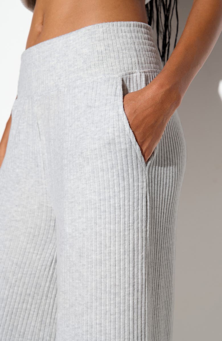 Spiritual Gangster Restore Rib Pants, Alternate, color, Light Heather Grey