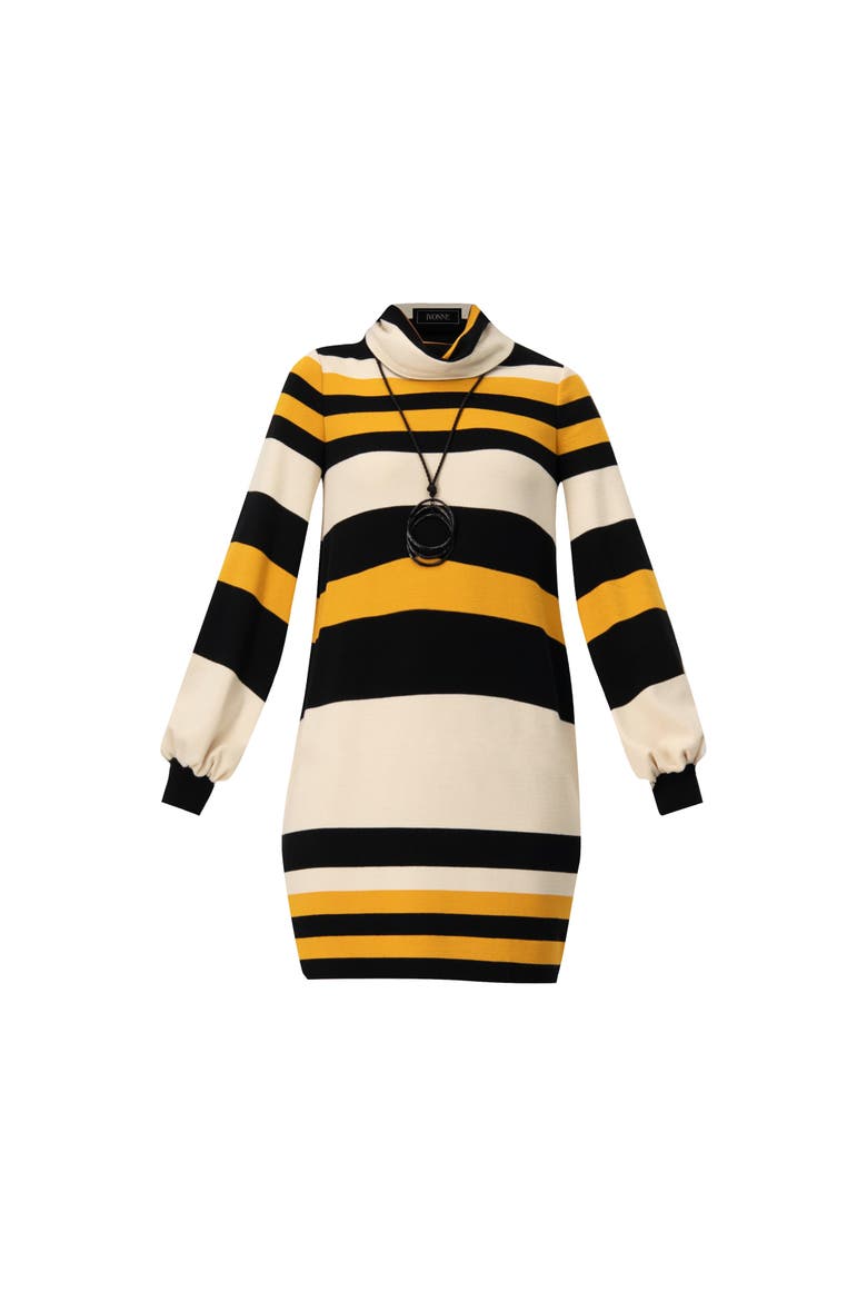 Long Sleeve Color Block Shift Dress, Alternate, color, Striped