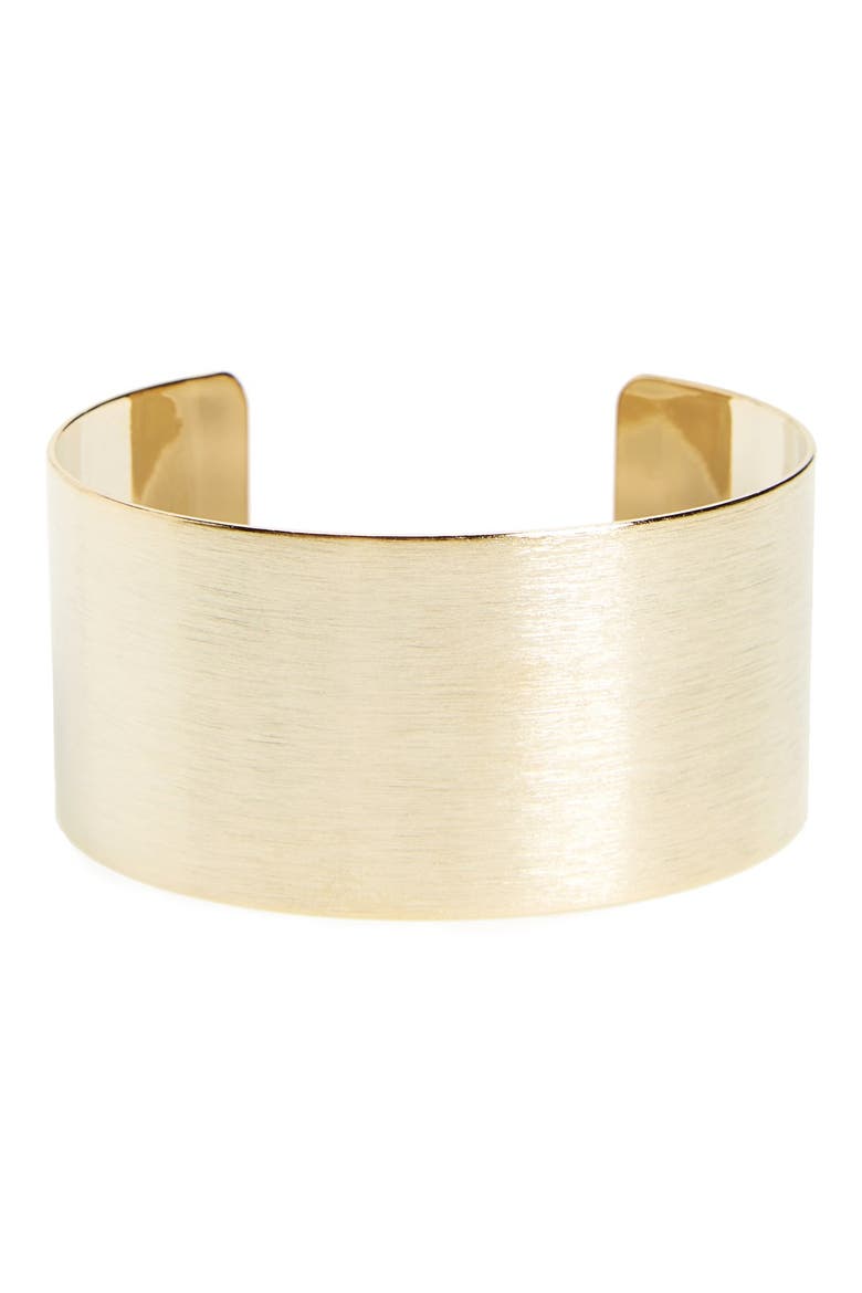 Brushed Cuff Bracelet, Main, color, GOLD