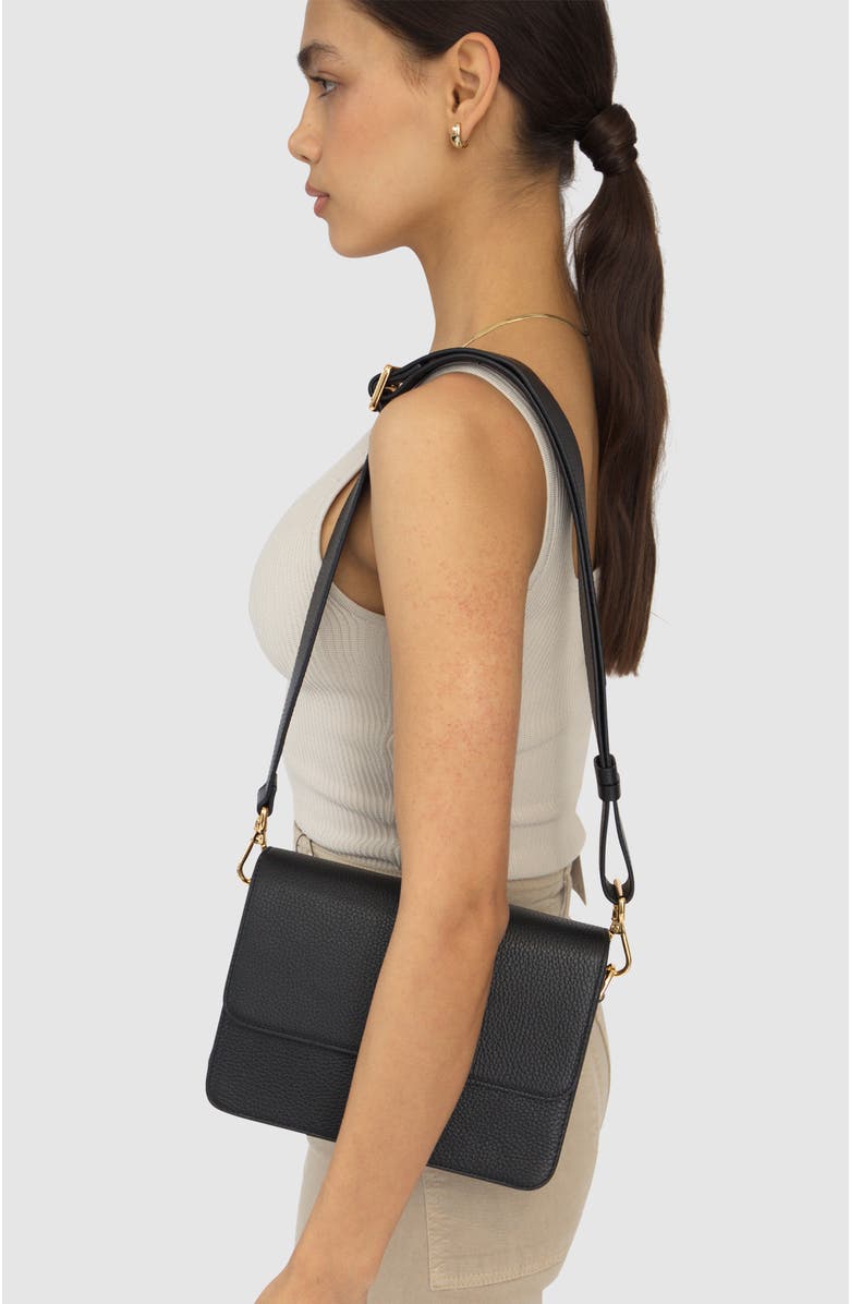 HYER GOODS Upcycled Leather Convertible Crossbody Satchel, Alternate, color,