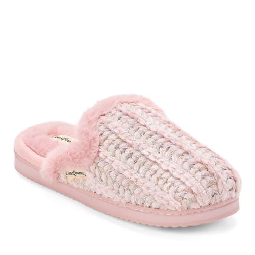 Dearfoams Paris Chenille Shaped Tab Scuff Slipper In Purple