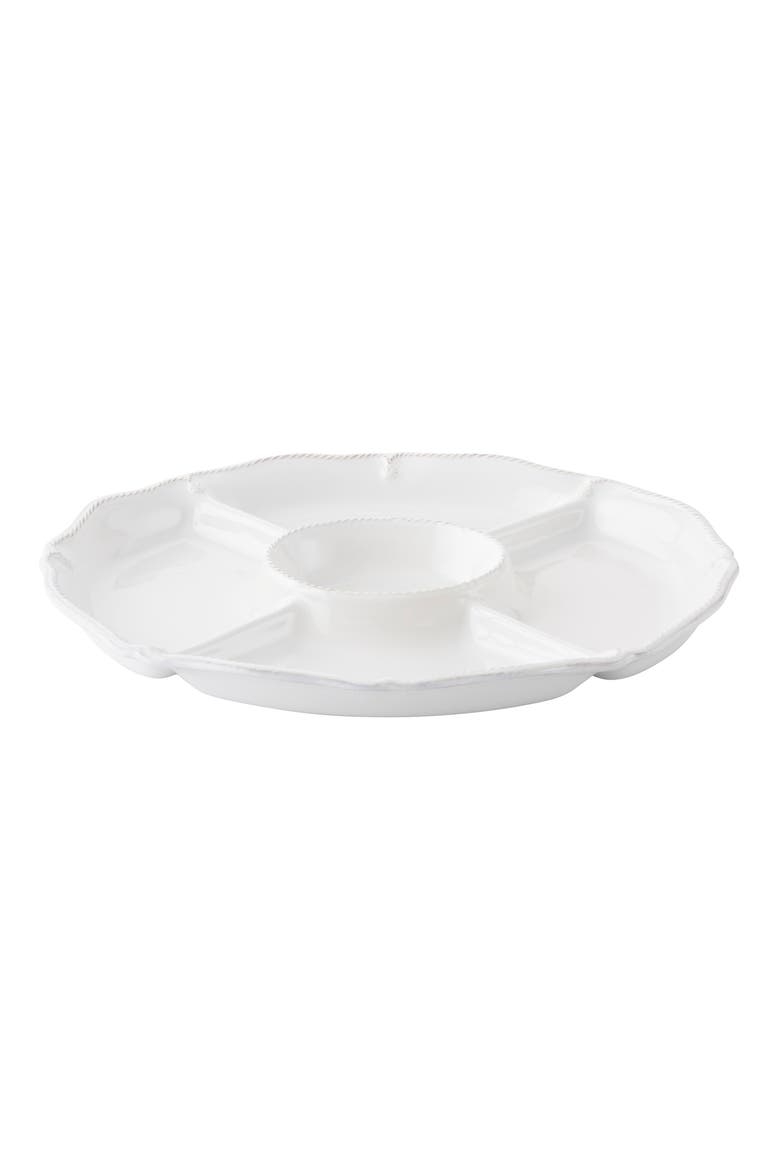 'Berry and Thread' Ceramic Crudité Platter, Main, color, WHITEWASH
