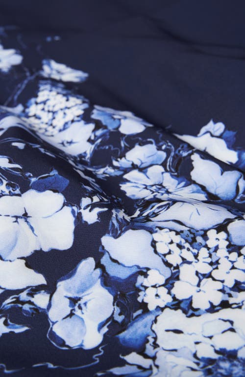 Kay Unger Esti Floral Maxi Jumpsuit In Midnight Blue